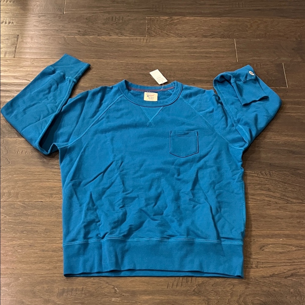 Todd Snyder X Champion Pocket Terry Sweatshirt Teal Made in Canada new Mens XXL